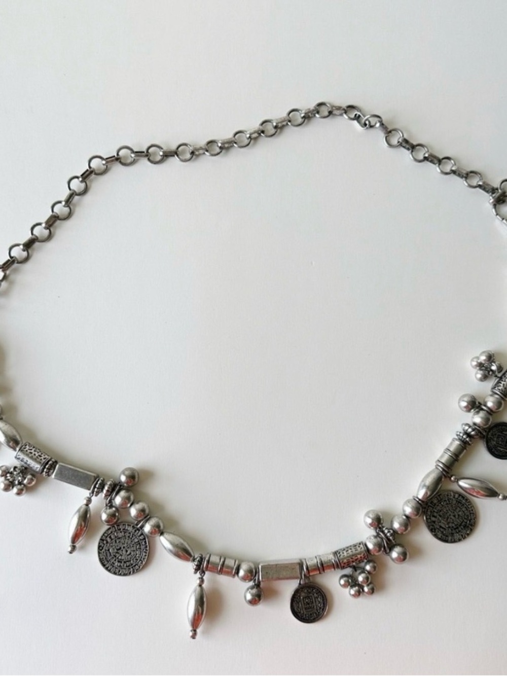 Silver-Tone Tribal Coin Charm belt or Necklace - Women Jewelry